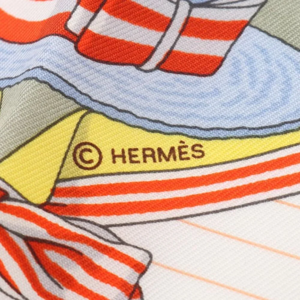 Hermes Scarf Petit Carre 45 les Becanes Silk Green Multi-color - Picture 2 of 6